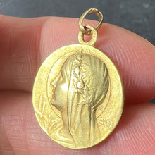 Load image into Gallery viewer, Antique French Emile Monier Virgin Mary 18K Yellow Gold Religious Pendant Medal