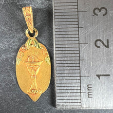 Load image into Gallery viewer, Antique French First Communion Chalice Floral 18K Yellow Gold Charm Pendant