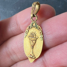 Load image into Gallery viewer, Antique French First Communion Chalice Floral 18K Yellow Gold Charm Pendant