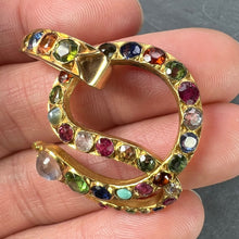 Load image into Gallery viewer, Serpent Snake 18K Yellow Gold Gem Set Pendant