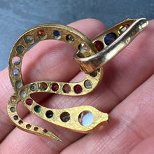 Load image into Gallery viewer, Serpent Snake 18K Yellow Gold Gem Set Pendant