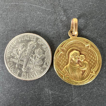 Load image into Gallery viewer, Antique French Madonna and Child 18K Yellow Gold Religious Medal Pendant