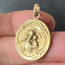 Load image into Gallery viewer, Antique French Madonna and Child 18K Yellow Gold Religious Medal Pendant