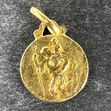 Load image into Gallery viewer, Small Vintage French St Christopher 18K Yellow Gold Charm Pendant