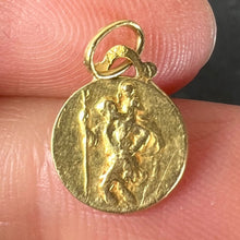 Load image into Gallery viewer, Small Vintage French St Christopher 18K Yellow Gold Charm Pendant