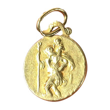 Load image into Gallery viewer, Small Vintage French St Christopher 18K Yellow Gold Charm Pendant