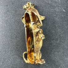 Load image into Gallery viewer, Large Dachshund Dog 18K Yellow White Gold Ruby Charm Pendant