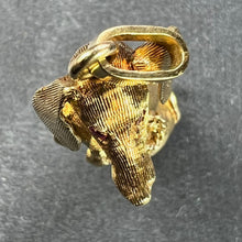 Load image into Gallery viewer, Large Dachshund Dog 18K Yellow White Gold Ruby Charm Pendant