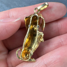 Load image into Gallery viewer, Large Dachshund Dog 18K Yellow White Gold Ruby Charm Pendant