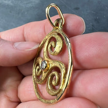 Load image into Gallery viewer, French Pierre Toulhart Triskel Triskelion 18K Yellow Gold Diamond Pendant