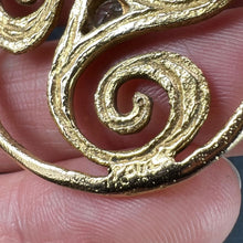 Load image into Gallery viewer, French Pierre Toulhart Triskel Triskelion 18K Yellow Gold Diamond Pendant