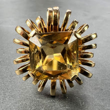 Load image into Gallery viewer, 8.42 Carat Citrine 18 Karat Yellow Gold Retro Spring Cocktail Ring