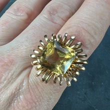 Load image into Gallery viewer, 8.42 Carat Citrine 18 Karat Yellow Gold Retro Spring Cocktail Ring