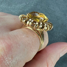 Load image into Gallery viewer, 8.42 Carat Citrine 18 Karat Yellow Gold Retro Spring Cocktail Ring