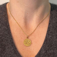 Load image into Gallery viewer, French Dropsy Baptism Angel Holy Dove 18K Yellow Gold Religious Medal Pendant