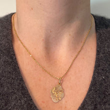 Load image into Gallery viewer, Antique French First Communion Chalice Floral 18K Rose Gold Charm Pendant