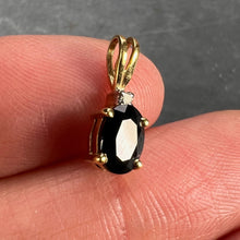 Load image into Gallery viewer, Sapphire Diamond 18K Yellow White Gold Charm Pendant
