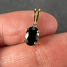 Load image into Gallery viewer, Sapphire Diamond 18K Yellow White Gold Charm Pendant