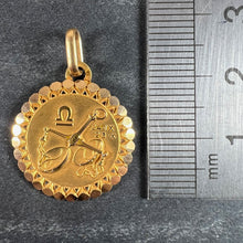 Load image into Gallery viewer, French Perroud Large Libra Zodiac Starsign 18K Yellow Gold Charm Pendant