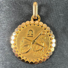 Load image into Gallery viewer, French Perroud Large Libra Zodiac Starsign 18K Yellow Gold Charm Pendant