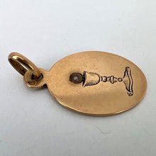 Load image into Gallery viewer, French Holy Chalice 18K Rose Gold Pearl Medal Pendant