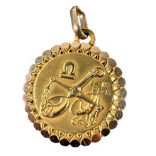 Load image into Gallery viewer, French Perroud Large Libra Zodiac Starsign 18K Yellow Gold Charm Pendant