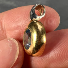 Load image into Gallery viewer, Blue Synthetic Spinel 18K Yellow White Gold Charm Pendant