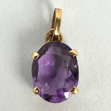 Load image into Gallery viewer, Vintage French 18K Yellow Gold Purple Amethyst Oval Pendant