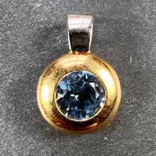 Load image into Gallery viewer, Blue Synthetic Spinel 18K Yellow White Gold Charm Pendant