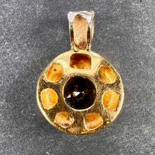 Load image into Gallery viewer, Blue Synthetic Spinel 18K Yellow White Gold Charm Pendant