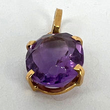 Load image into Gallery viewer, Vintage French 18K Yellow Gold Purple Amethyst Oval Pendant