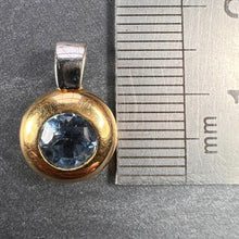 Load image into Gallery viewer, Blue Synthetic Spinel 18K Yellow White Gold Charm Pendant