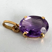Load image into Gallery viewer, Vintage French 18K Yellow Gold Purple Amethyst Oval Pendant