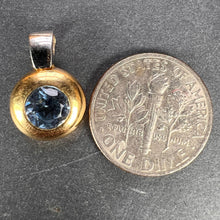 Load image into Gallery viewer, Blue Synthetic Spinel 18K Yellow White Gold Charm Pendant