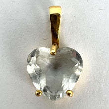 Load image into Gallery viewer, Vintage French 18K Yellow Gold Blue Aquamarine Heart-Shaped Pendant