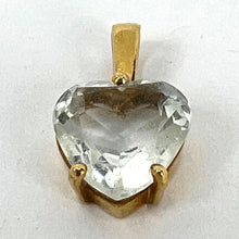 Load image into Gallery viewer, Vintage French 18K Yellow Gold Blue Aquamarine Heart-Shaped Pendant