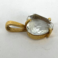 Load image into Gallery viewer, Vintage French 18K Yellow Gold Blue Aquamarine Heart-Shaped Pendant
