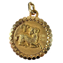 Load image into Gallery viewer, French Perroud Large Ares Zodiac Starsign 18K Yellow Gold Charm Pendant