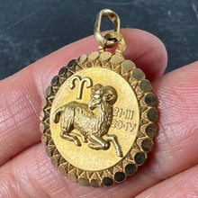 Load image into Gallery viewer, French Perroud Large Ares Zodiac Starsign 18K Yellow Gold Charm Pendant