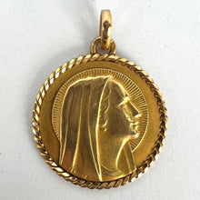 Load image into Gallery viewer, French Serraz Virgin Mary 18K Yellow Gold Medal Pendant
