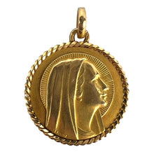Load image into Gallery viewer, French Serraz Virgin Mary 18K Yellow Gold Medal Pendant