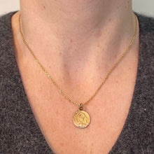 Load image into Gallery viewer, French Virgin Mary Rolled 18K Yellow Gold Filled Charm Pendant