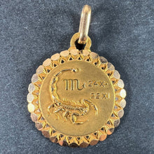 Load image into Gallery viewer, French Perroud Large Scorpio Zodiac Starsign 18K Yellow Gold Charm Pendant