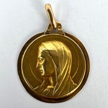 Load image into Gallery viewer, French Virgin Mary 18K Yellow Gold Medal Pendant