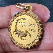 Load image into Gallery viewer, French Perroud Large Scorpio Zodiac Starsign 18K Yellow Gold Charm Pendant