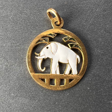Load image into Gallery viewer, French Lucky Elephant 18K Yellow Gold Enamel Charm Pendant