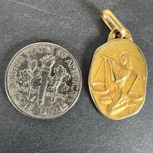 Load image into Gallery viewer, Vintage French Perroud Libra Zodiac 18K Yellow Gold Medal Pendant