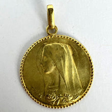 Load image into Gallery viewer, French Dropsy Virgin Mary 18K Yellow Gold Medal Pendant
