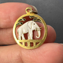 Load image into Gallery viewer, French Lucky Elephant 18K Yellow Gold Enamel Charm Pendant