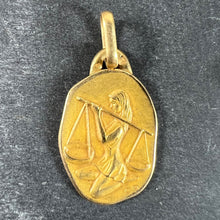 Load image into Gallery viewer, Vintage French Perroud Libra Zodiac 18K Yellow Gold Medal Pendant